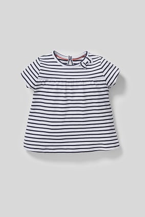 Babies - Baby short sleeve top - organic cotton - striped