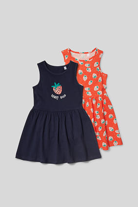 Kinder - Kleid - Bio-Baumwolle - 2er Pack