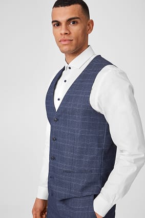 Men - Mix-and-match suit waistcoat - slim fit - check