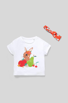 Kids - Set - short sleeve T-shirt with hairband - organic cotton
