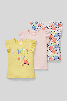 Kinder - Kurzarmshirt - Bio-Baumwolle - 3er Pack
