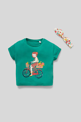 Kids - Set - short sleeve T-shirt and hairband - organic cotton