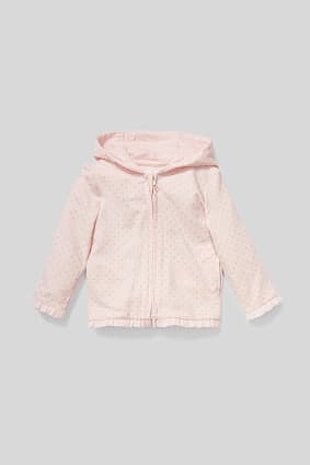 Babies - Baby zip-through sweatshirt - organic cotton - polka dot - shiny