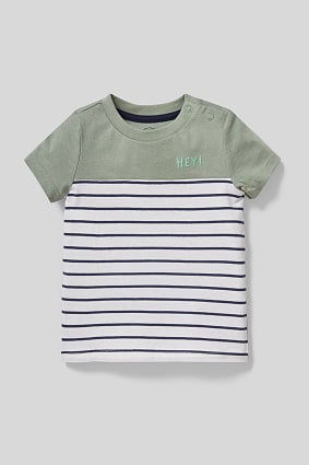 Babies - Short sleeve baby T-shirt - organic cotton - striped