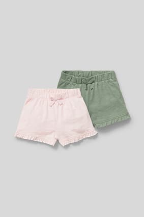Babies - Baby shorts - organic cotton - 2-pair pack