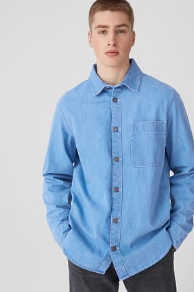 Men - Denim shirt - comfort fit - Kent collar