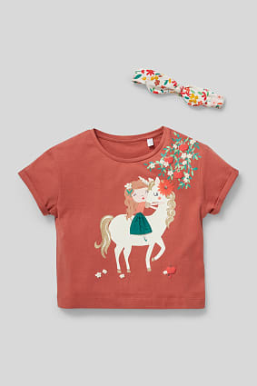 Kids - Set - short sleeve T-shirt and hairband - organic cotton