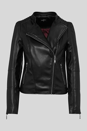 Продажа-Байкерская Куртка-Искусственная Кожа