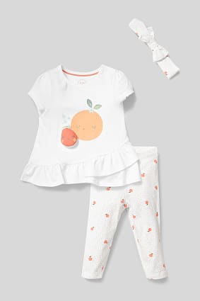 Babies - Baby outfit - organic cotton - 3 piece - shiny