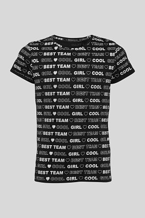 Kids - Short sleeve top - organic cotton - shiny