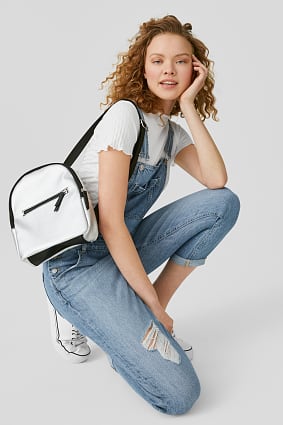 Ženy - Džíny s laclem - z recyklovaného materiálu