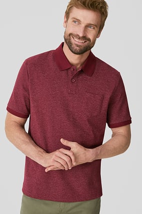 New Mens Short Sleeve Polo Shirt Slim Fit Black Burgundy Polka Dot White Stretch