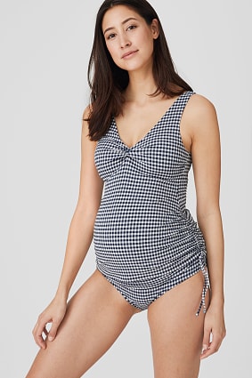 Maternity tankini - padded - check