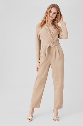 Jumpsuit mit Schalkragen