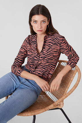 Bluse - Animal-Print