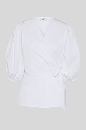 Ženy - Zavinovací halenka s balonovými rukávy