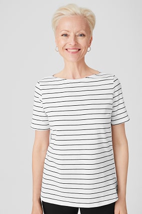 Ženy - Tričko - BIO bavlna - pruhované - lesklé provedení