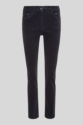 ladies black corduroy trousers