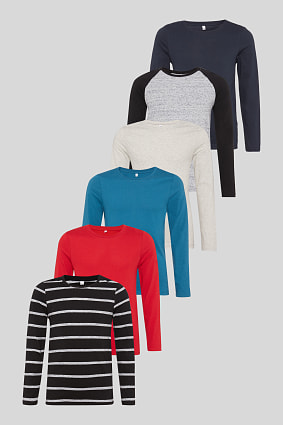 Продажа - рубашка с длинным рукавом - органический хлопок - 6шт