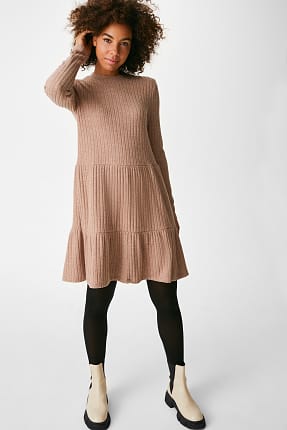 Set aanbieding Suedine jurk, sjaal en legging voor 3 dames totaal!