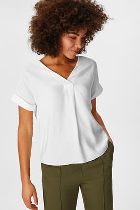 witte dames blouse korte mouw