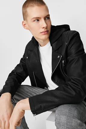 CLOCKHOUSE - cazadora biker - piel sintética - look 2 en 1