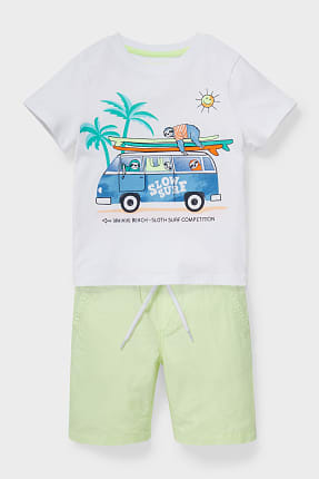 Zestaw - koszulka z krótkim rękawem i szorty - bawełna bio