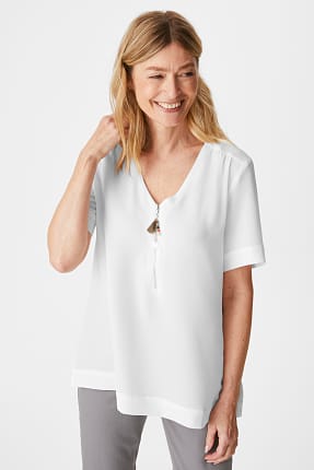 witte dames blouse korte mouw