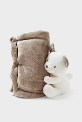 Set - animal de pluș și pătură