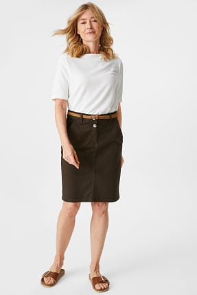 Rock mit Gürtel - Bio-Baumwolle