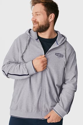 Lounge-sweatvest met capuchon - biokatoen