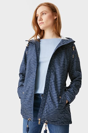 Veste de pluie à capuche - rayée