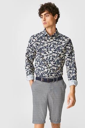 Bermuda met riem - geruit