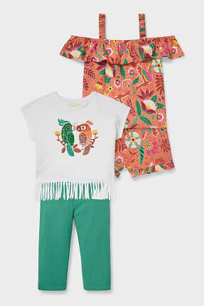 Set - top, tricou cu mânecă scurtă , pantaloni scurți trening și colanți - bumbac organic