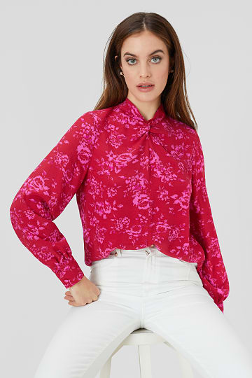 Blouse with knot detail