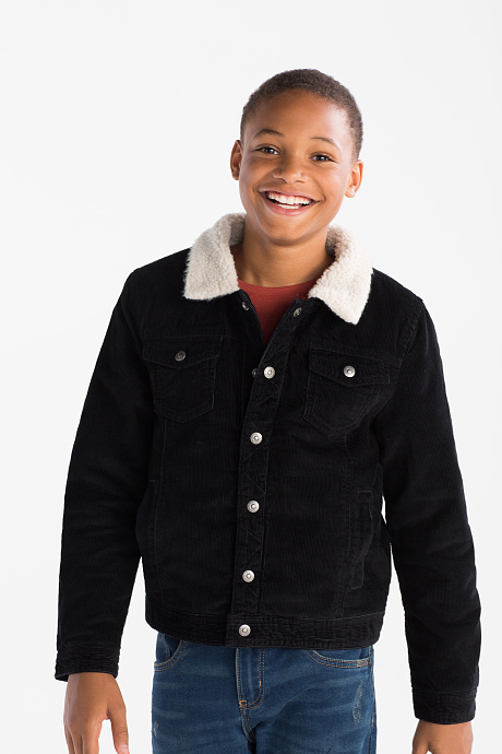 Kinder - Cordjacke - schwarz