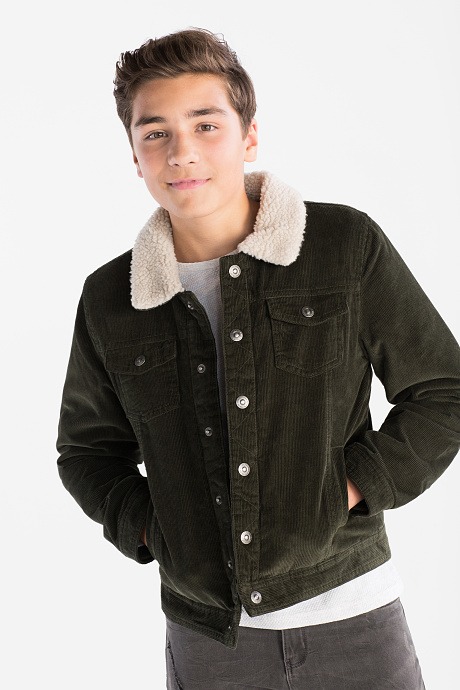 Kinder - Cordjacke - dunkelgrÃ¼n