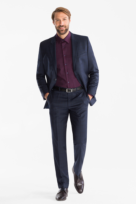 Pantalon uit het combi-systeem - Slim Fit - geruit