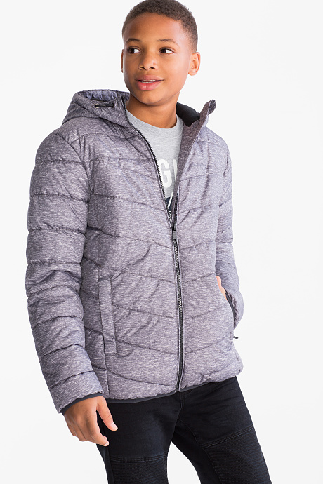 Kinder - Steppjacke - grau-melange