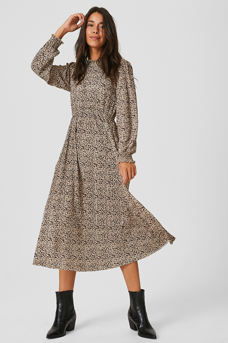 Kleid in schwarz / beige