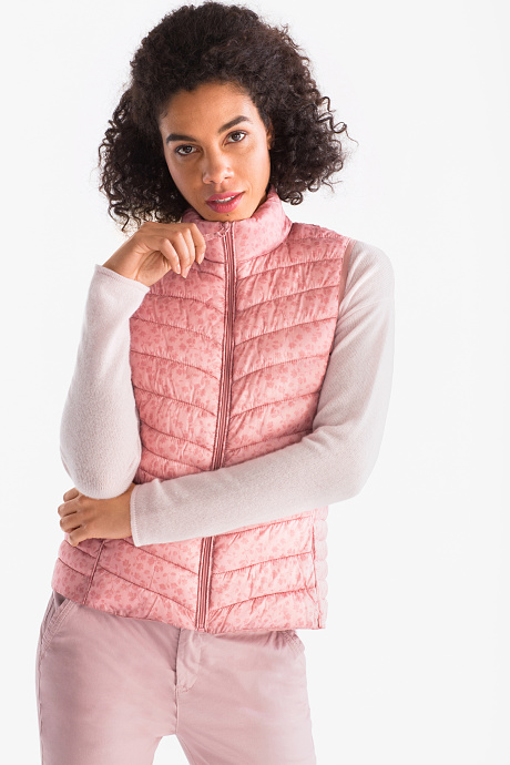 Sale - Steppweste - gepunktet - dunkelrosa