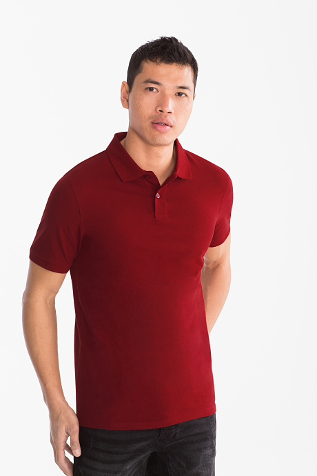 Herren - Basic-Poloshirt - rot