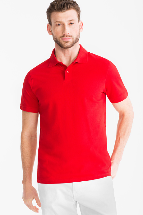 Herren - Poloshirt - rot