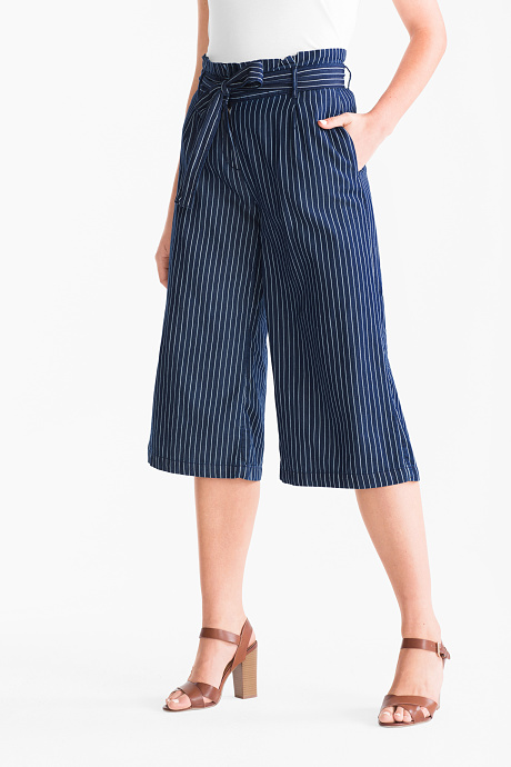 Sale-брюки-Culotte-полосатый-джинсы-синий
