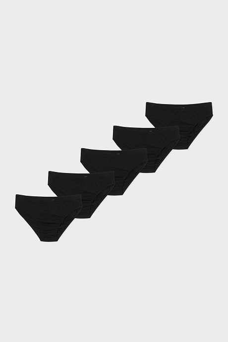 Herren - Slip - Bio-Baumwolle - 5er Pack - schwarz