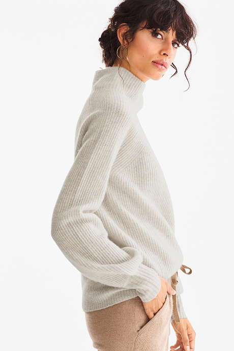 Sale-кашемировый свитер-светло-серый меланж