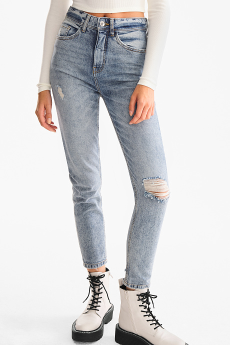 Sale - THE MOM JEANS - jeans-hellblau
