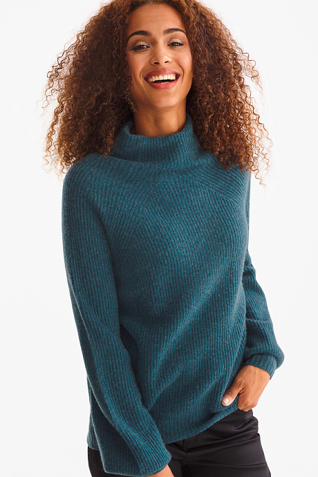 Sale-кашемировый свитер-темно-зеленый меланж