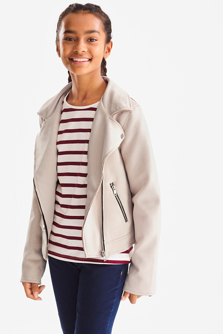 Продажа-байкерская куртка-имитация замши-pearl