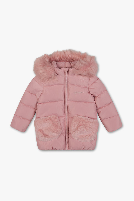 Розовая стеганая куртка для детей